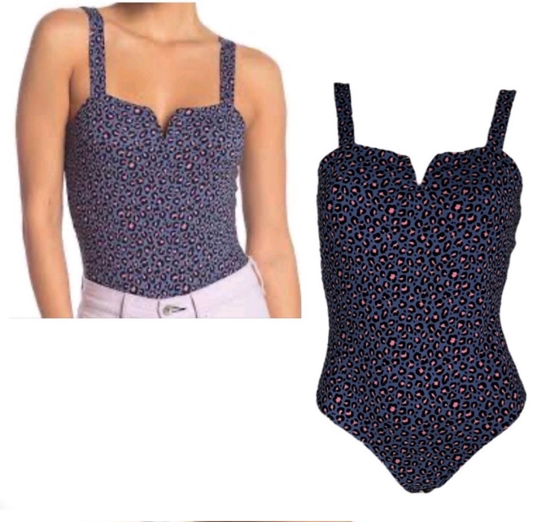 Abound Women's Cheetah Print V Notch Neckline Bodysuit Tank Top | Size : Medium