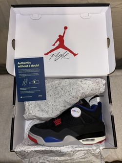 Jordan 4 Retro Black Fire Red - Deep Royal