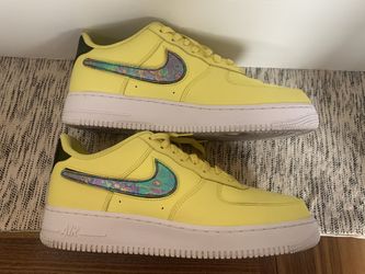 Yellow Air Force 1’s With Removable Swoosh Size 11.5