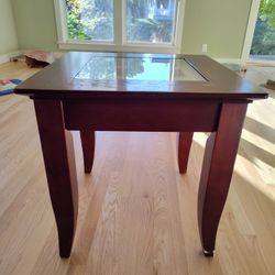 Solid Cherry Wood End Table 