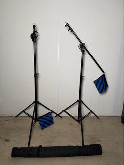 2-in-1 Photography Light Stand Tripod With Boom Arm And Carry Bag