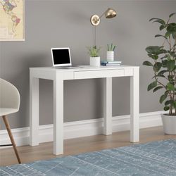 Mainstays Parsons Desk, White Laminated MDF White - 