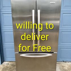 KitchenAid French Door Stainless Steel Refrigerator – Great Working Condition