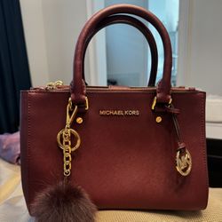 Michael Kors Burgundy Leather Bag