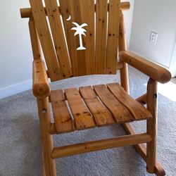 Palmetto Moon Pine Rocking Chair