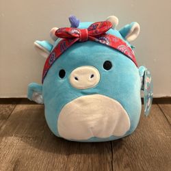 squishmallow tatiana the teal dragon with red bandana 7.5 in