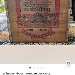 Vintage Wood Crate Budweiser bottle holder Collectible