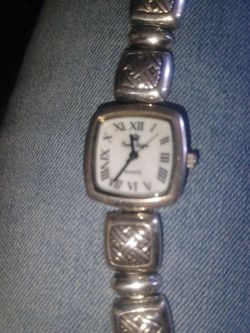 Premier Designs Dark Silver Tone Quartz Women's Watch Sz. 6 1/2" New Battery