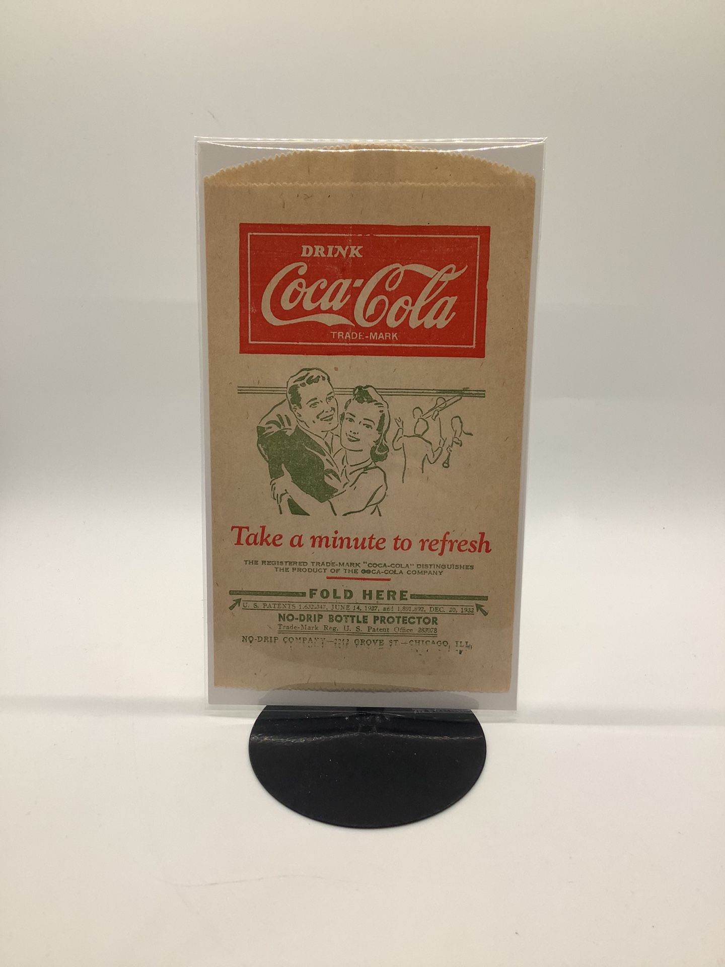 Antique Coca-Cola No Drip bottle Protector