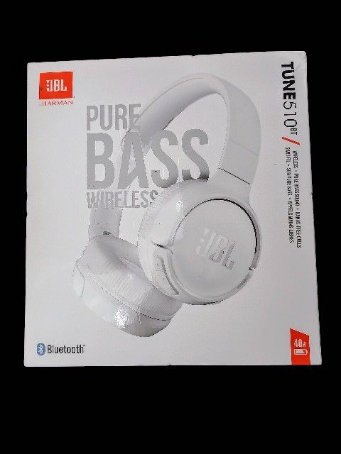 JBL Wireless Pure Bass Headphones White Tune510BT