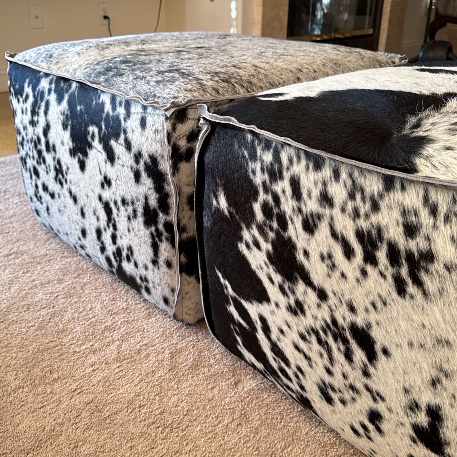 Arhaus Cowhide Ottoman