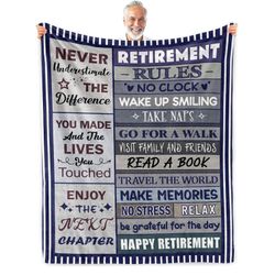 Retirement Blanket for Men or Women 50"x60"