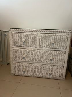 White Wicker Dressers (2)