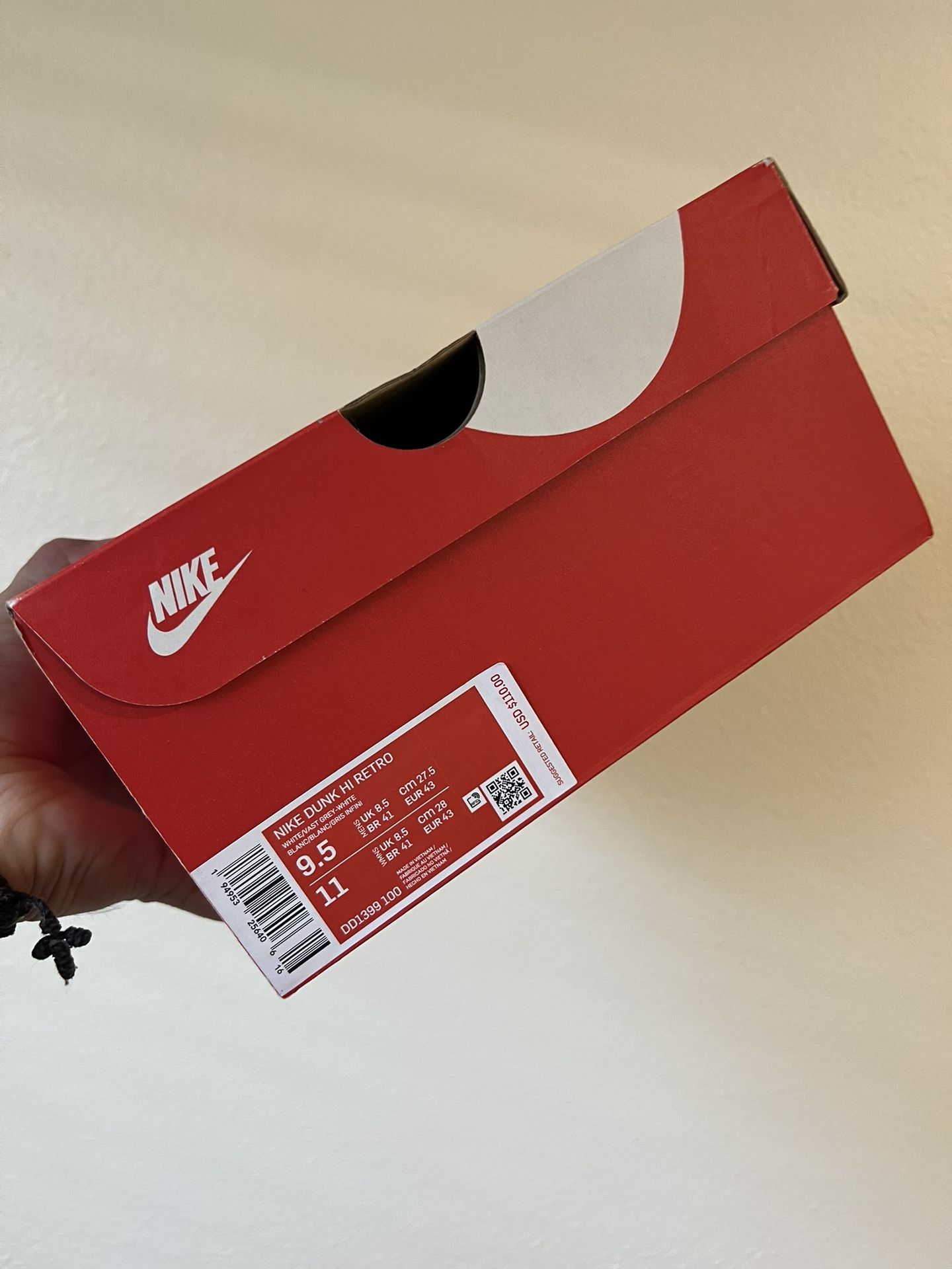 Nike Dunk High Vast Grey Size 9.5 Men