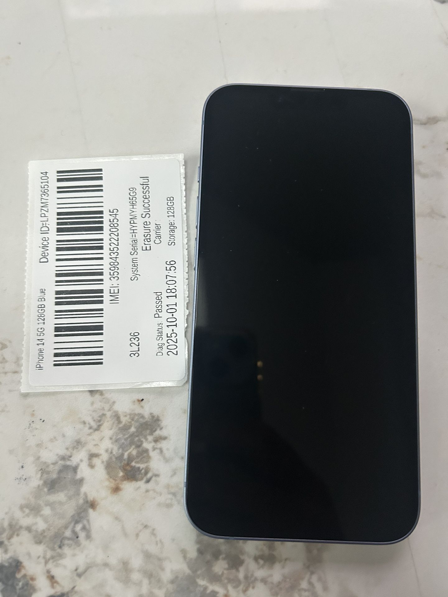 iPhone 14 128GB blue-US reseller flex(unlocked , will first activate to any US carrier then locked to that carrier and can’t guarantee that it will be