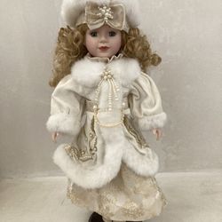 17 inch Ceramic Doll  Winter Wonderland 