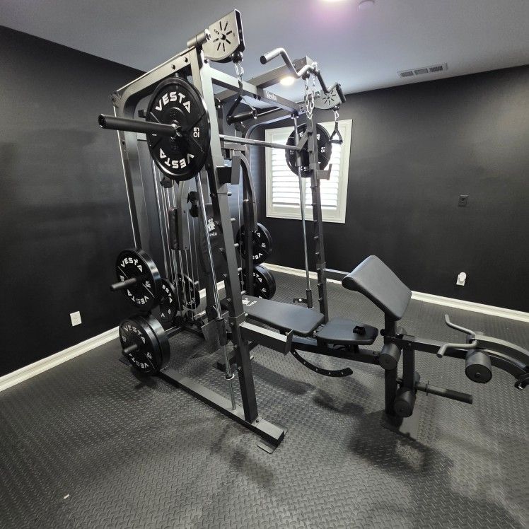 Smith Machine 2001 | Multi-Use Adj Bench | Gym Equipment | Fitness | Squat Rack | Excercise |🔴WEIGHTS AND BARBELL SOLD SEPARATELY 🔴 FREE DELIVERY 🚚