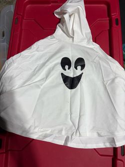 Kids Ghost Pancho Hoodie One Size Halloween / Dizfraz de Fantasma