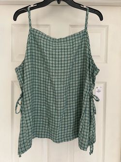 Women’s Green Side Tie Tank Top Size XL