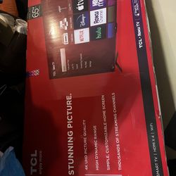 TCL 65-inch 4-Series 4K UHD HDR Smart Roku TV. 