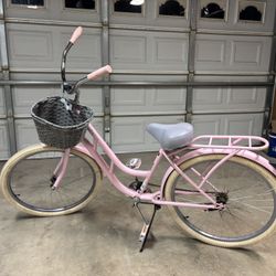 Pink Cruiser Bike with Basket