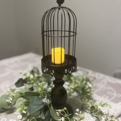 Beautiful Large Antique Black Bird Cage With Tea light For You Or Someone Special On Valentines Day