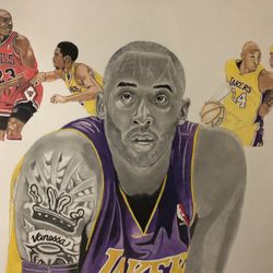 Detailed drawing Kobe Bryant Color Pencils 