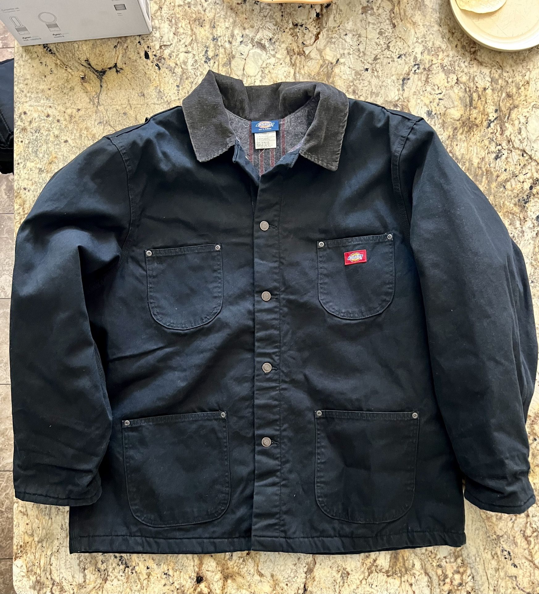 Vintage Dickies Blanket Lined Work Chore Jacket Coat Men Size 2X Dark Black