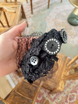 Dolce & Gabbana Black Lace Embellished Headband