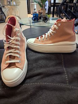 Converse Chuck Taylor All Star Move Platform Checkered A05130C Oat milk/rhubarb SIZE 7 5