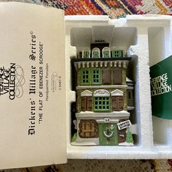 Dept. 56 Heritage Village Collection – Dickens’ Village Series “THE FLAT OF EBENEZER SCROOGE” – 1989 Hand-painted porcelain. Includes original box, St