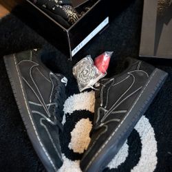 Travis Scott Nike Jordan 1 Low: Black Phantoms Shoes