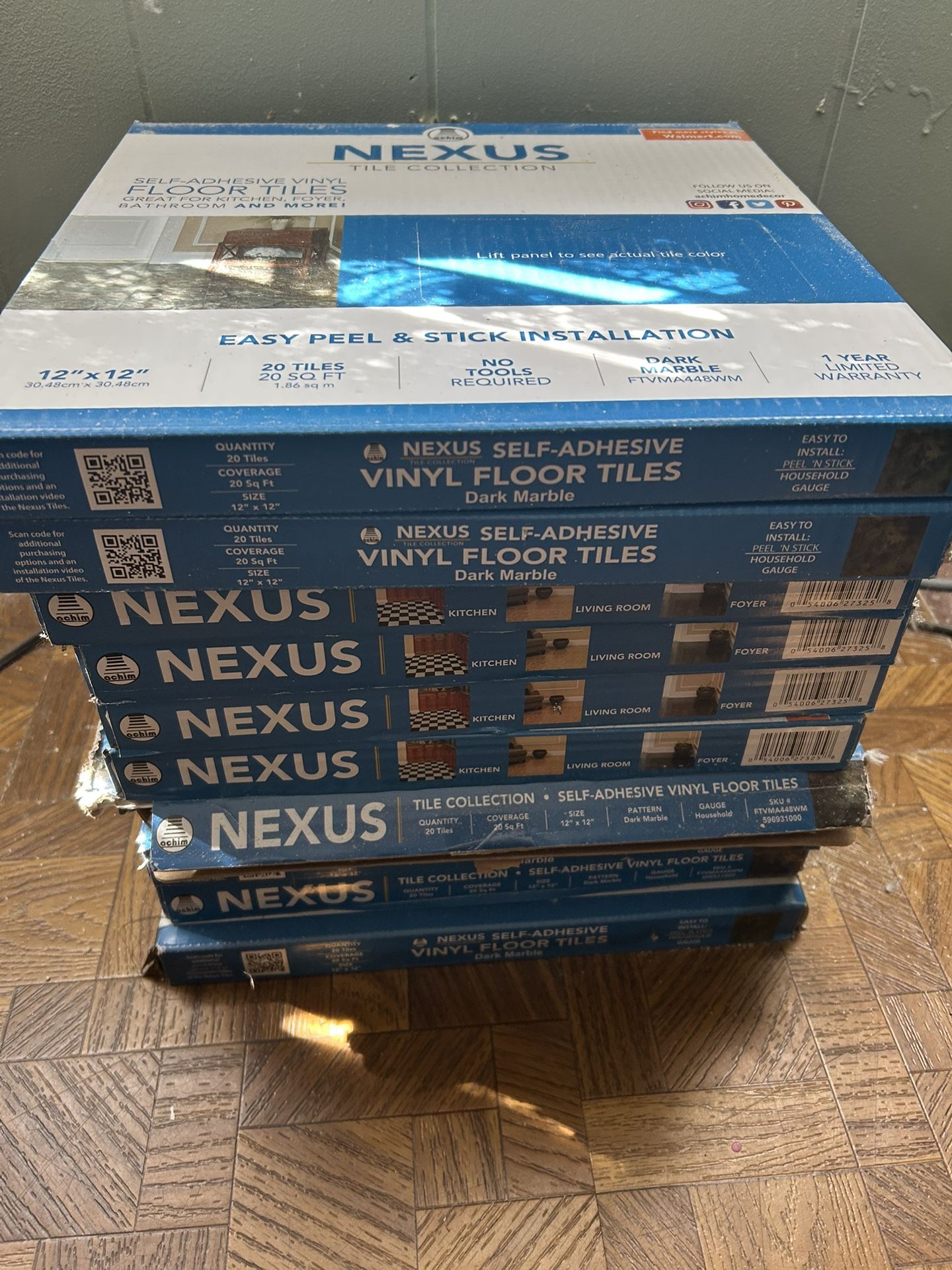 NEXUS Adhesive Vinyl  Tile  12x12  10 Boxes 
