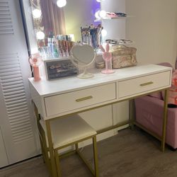 White And Gold Vanity