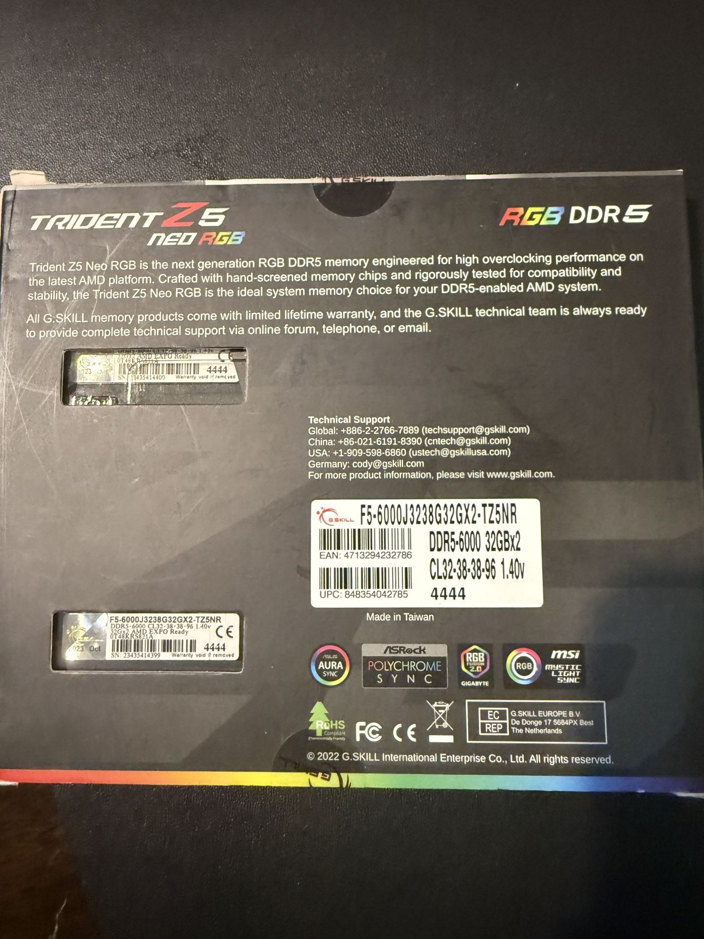 G.Skill Trident Z5 RGB Series 64GB (2 x 32GB) DDR5-6000