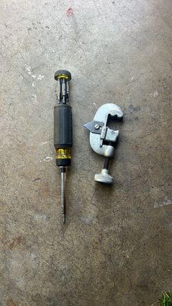 Klein screwdriver and pipe cutter