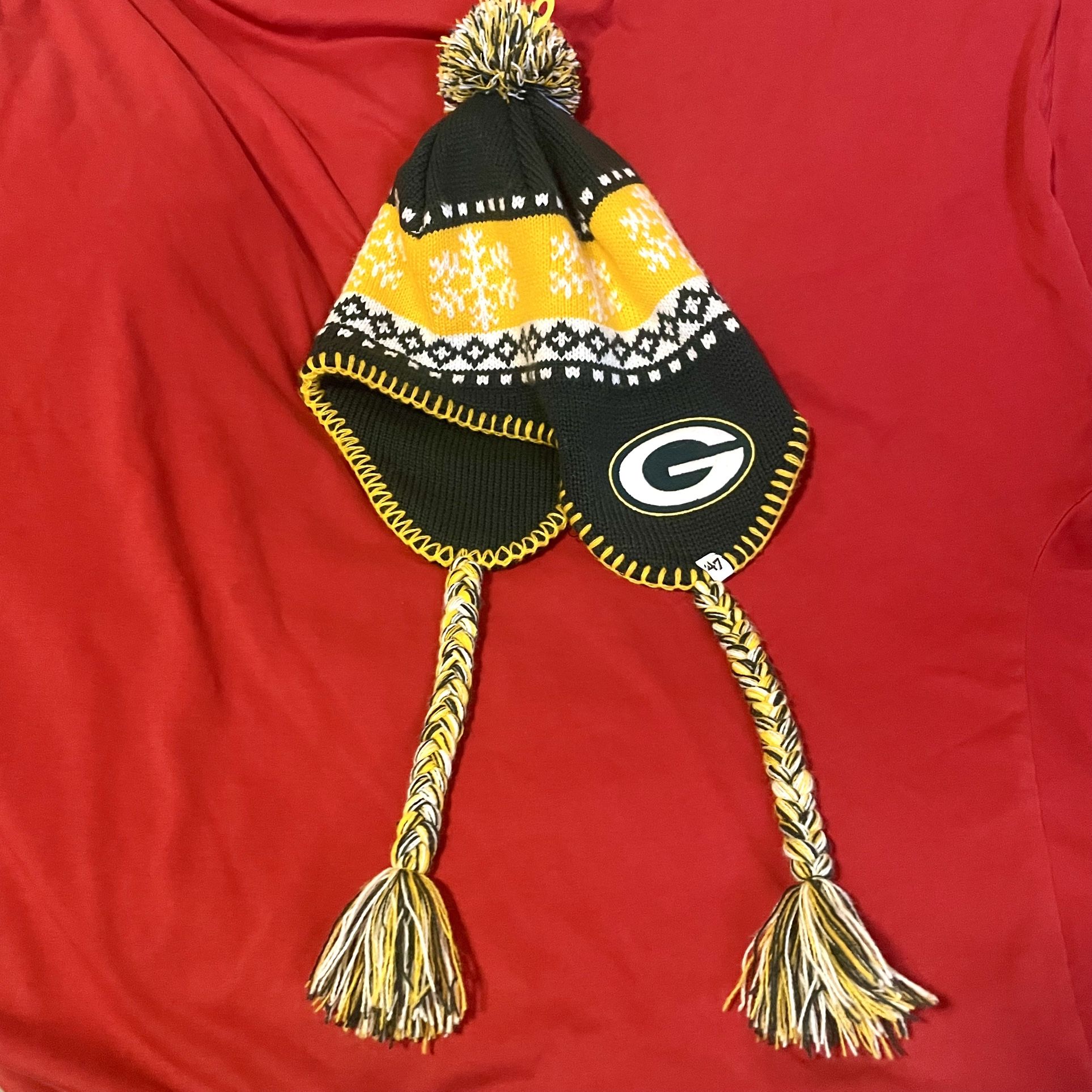 47 Brand Green Bay Packers Jacquard Tassel Knit Hat