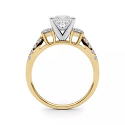 Rosella Three-Stone Engagement Ring – 1.77 Carat Princess Cut Diamond