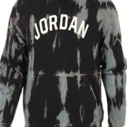 NIKE AIR JORDAN JUMPMAN SPORT DNA STATEMENT MEN'S FLEECE PULLOVER THICK HEAVYWEIGHT HOODIE SWEATER SIZE LARGE BLEACHED BKACK/GRAY BRAND NEW WITH TAGS.