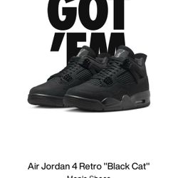 Air Jordan 4 Retro “Black Cat”  Size 10