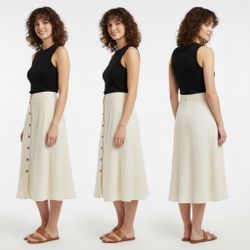 NY&C Beigh Bttn Up Skirt