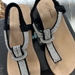 Sandalias Con Brillo