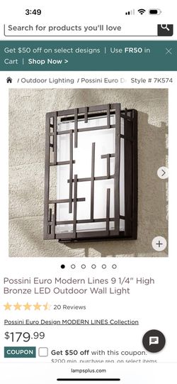 New In Box! 4 Possini Euro exterior Modern Lines High Bronze LED Outdoor Wall Lights