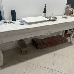 White Washed Wood Console Table