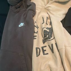 Nike Brown Hoodie & New Jersey Devils Hoodie