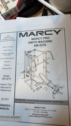 Marcy sm-5276 smith machine no weights