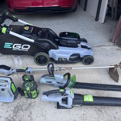 Ego Electric Mower, Hedge Trimmer, Weed Trimmer And Blower  