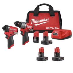 Milwaukee M12 FUEL Brushless Cordless Hammer Drill and Impact