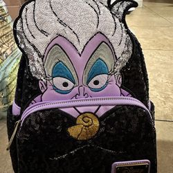 Loungefly Ursula Sequin Backpack & Wallet 