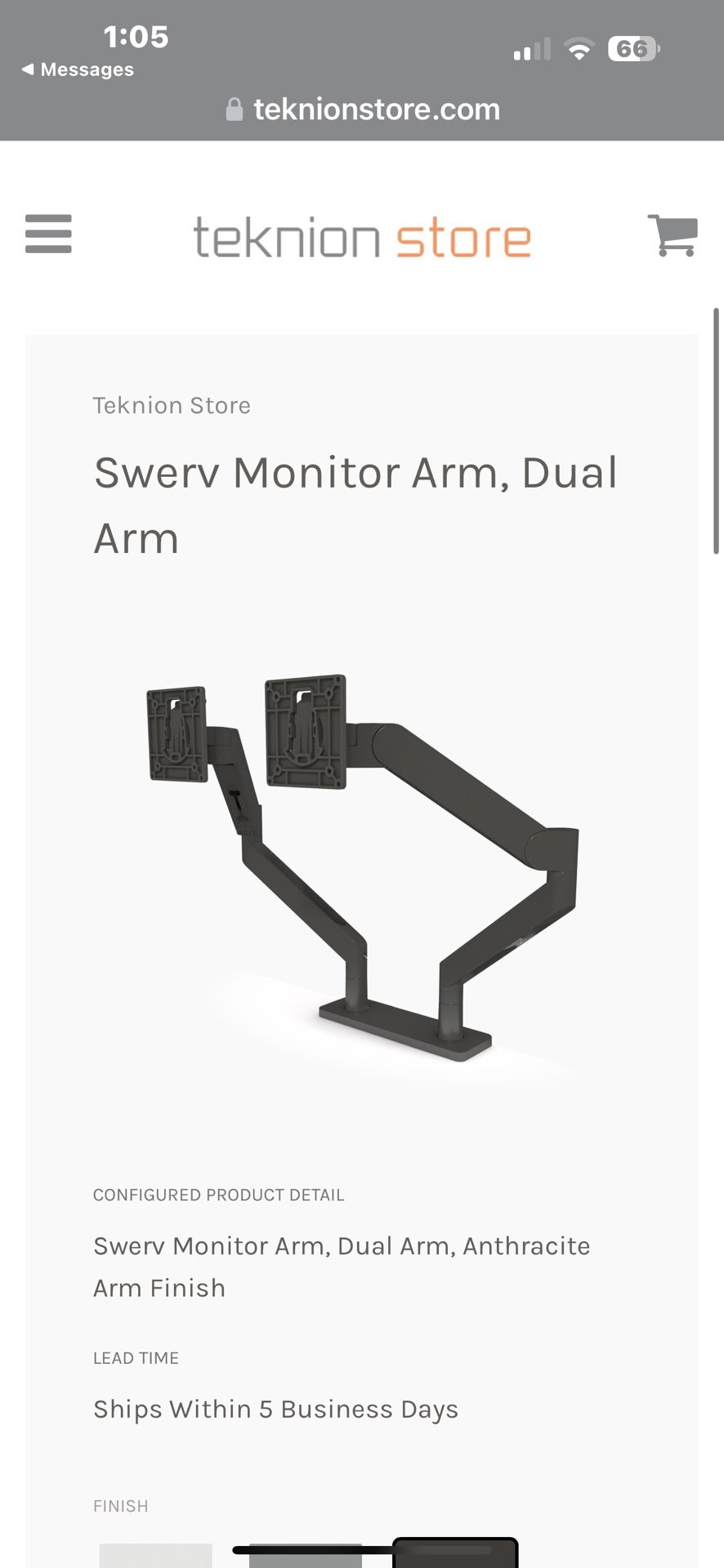 Swerv Dual Monitor Arm